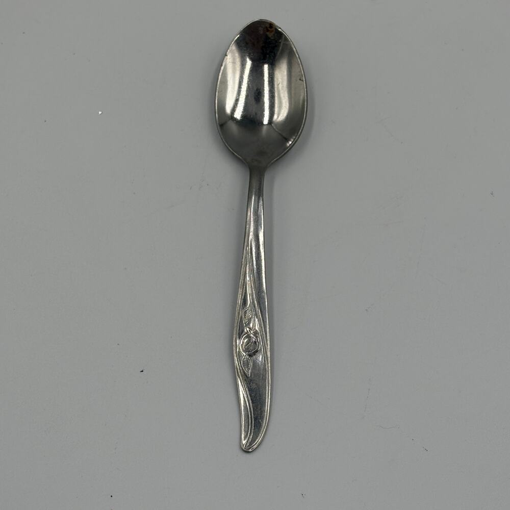 Utica Ancient Rose Stainless Teaspoon 6" USA Single Rose Replacement Flatware